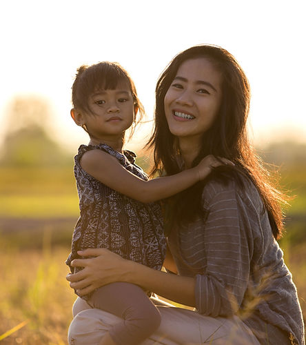 Mother and daughter have fun together